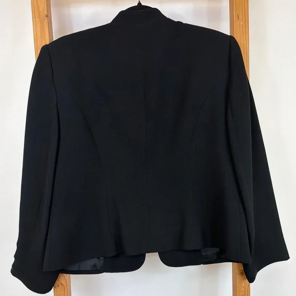 Andrea Polizzi Black Long Sleeve Hook and Eye Closure Short Jacket Blazer L